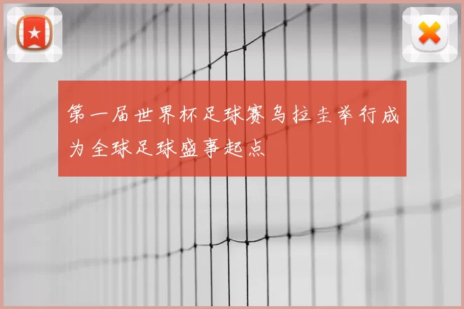 第一届世界杯足球赛乌拉圭举行成为全球足球盛事起点