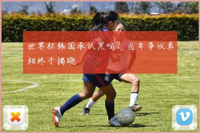 世界杯韩国承认黑哨？当年争议真相终于揭晓